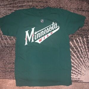 Reebok Men's Minnesota Wild Mikael Granlund Logo Tee with White & Red Accents